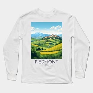 A Pop Art Travel Print of Piedmont - Italy Long Sleeve T-Shirt